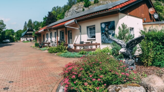 Aufnahme: Gästehaus Am Felsen in Königshütte, am Harzer Hexenstieg mit Gästehaus und Restaurant + Terassen